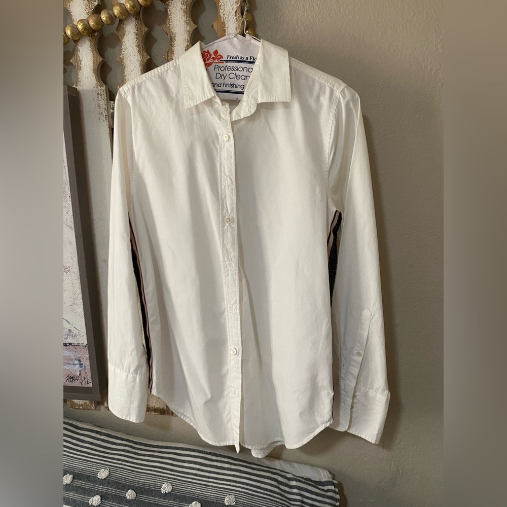 J crew blouse with sequin trim on sides